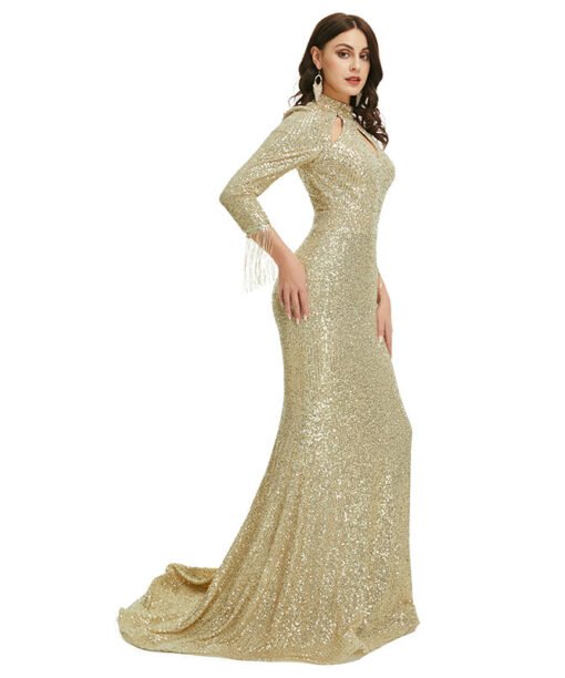 gold sequin gown 1360-003