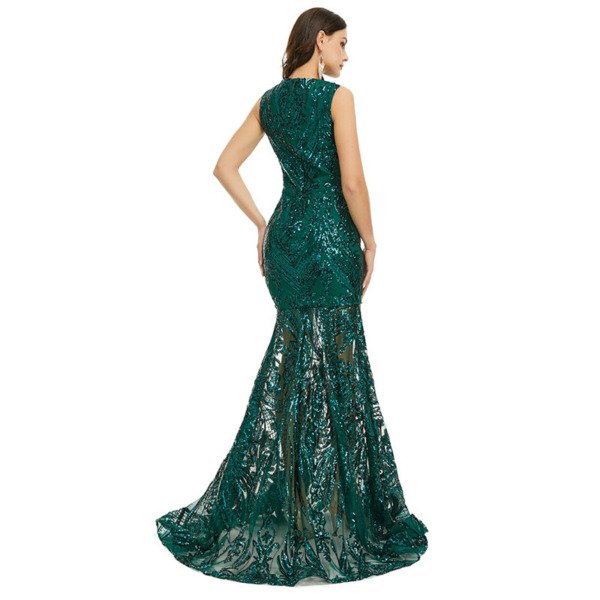 green mermaid prom dress 1353-001