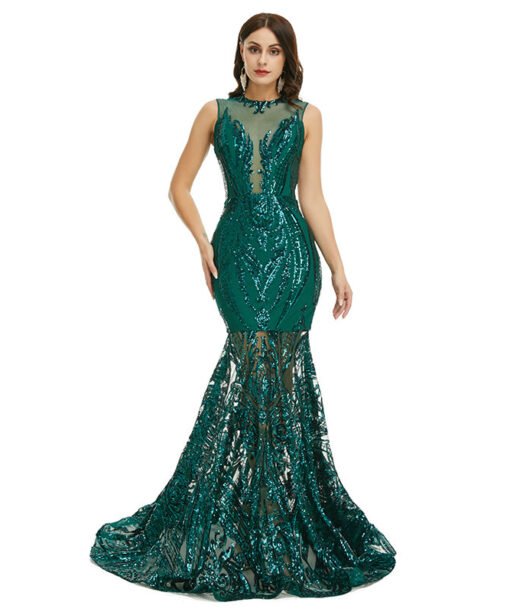 green mermaid prom dress 1353-004