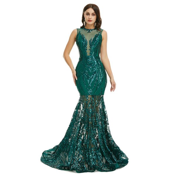 green mermaid prom dress 1353-004