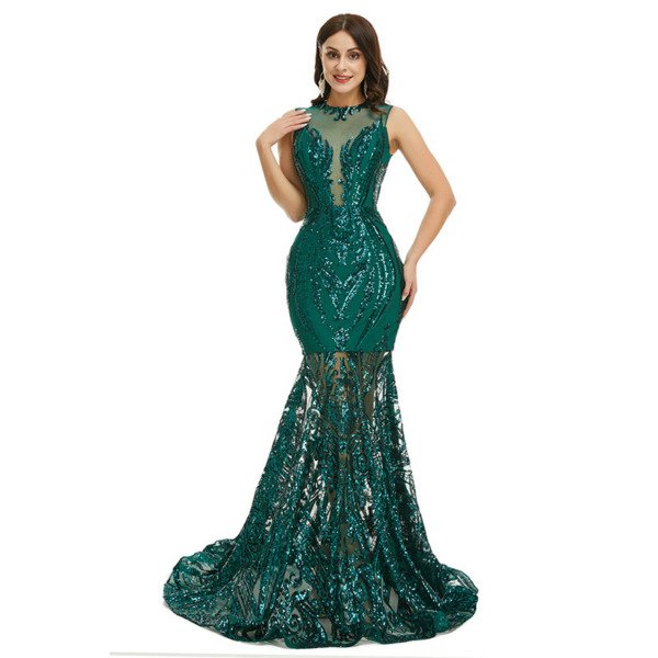 green mermaid prom dress 1353-005