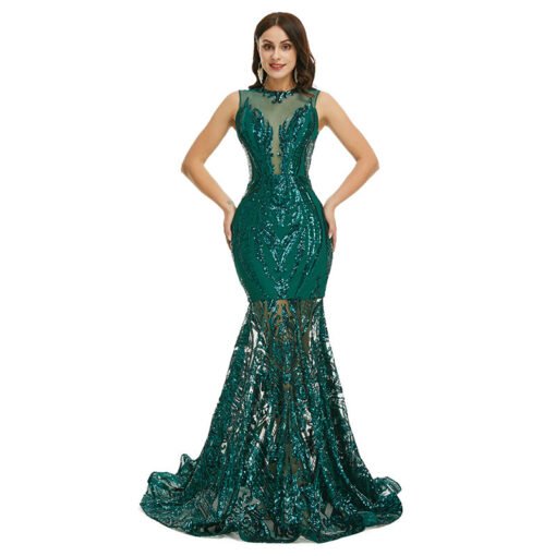green mermaid prom dress 1353-006