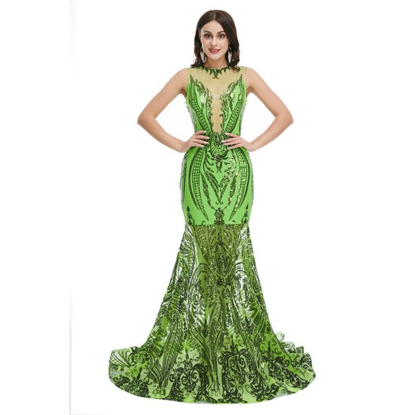 green mermaid prom dress 1353-011