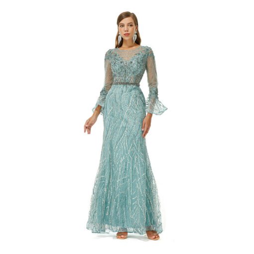 green wedding guest dress 1365-004