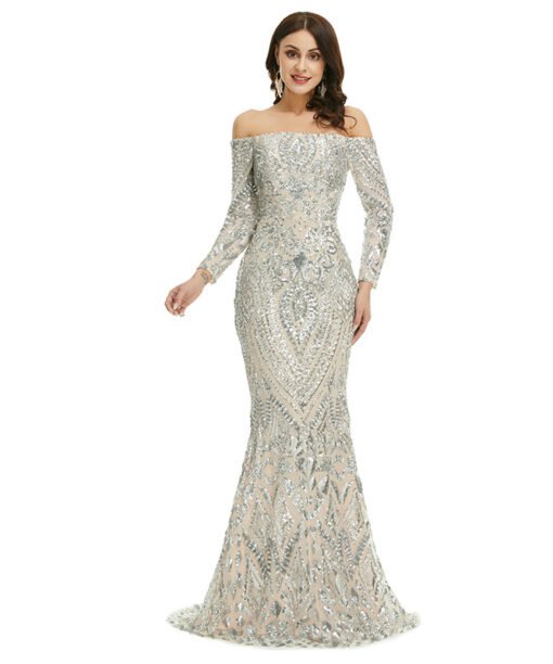 long sleeve mermaid prom dresses 1351-004