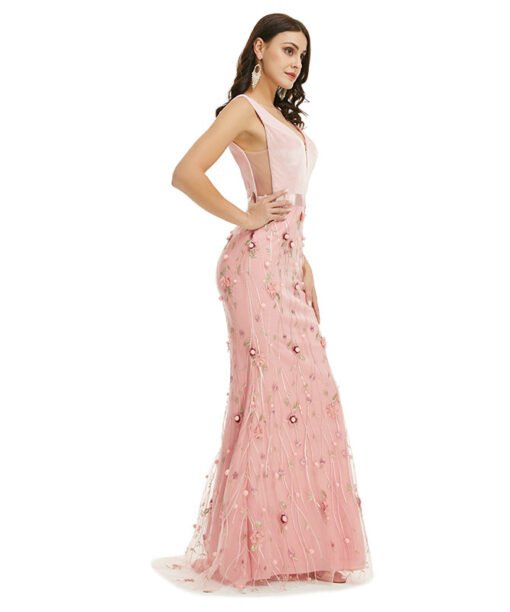 pink floral prom dress 1348-002