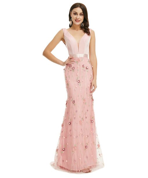 pink floral prom dress 1348-003