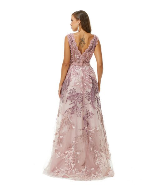 pink lace prom dress 1638-001