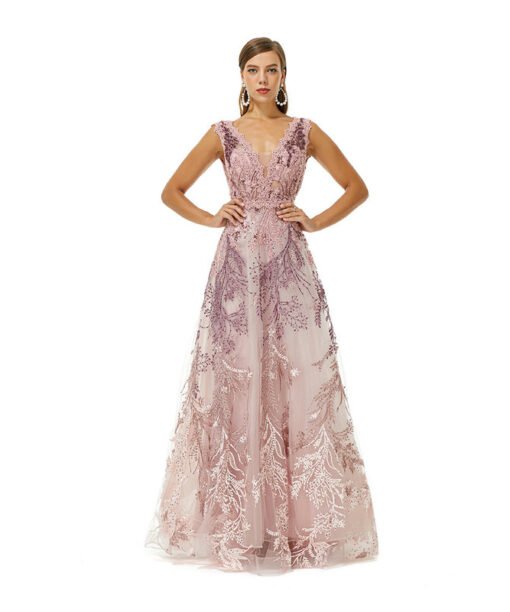 pink lace prom dress 1638-002