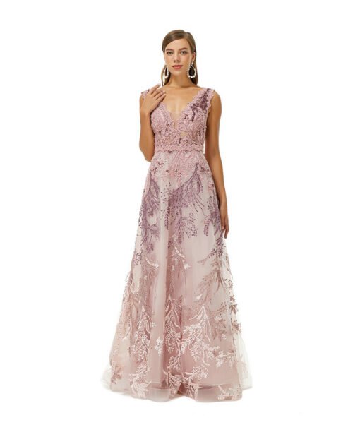 pink lace prom dress 1638-003