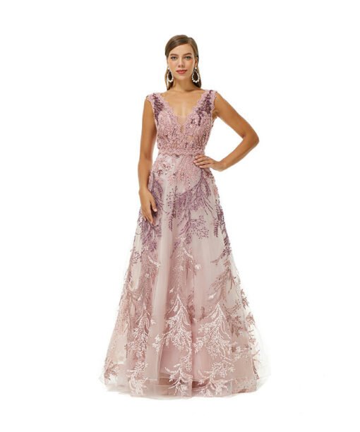 pink lace prom dress 1638-004