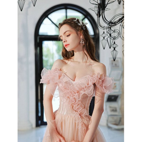 baby pink prom dress 1373-004