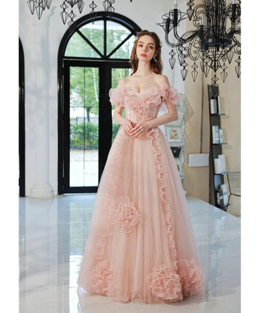 baby pink prom dress 1373-006