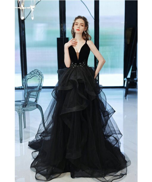 black formal dresses long 1376-001