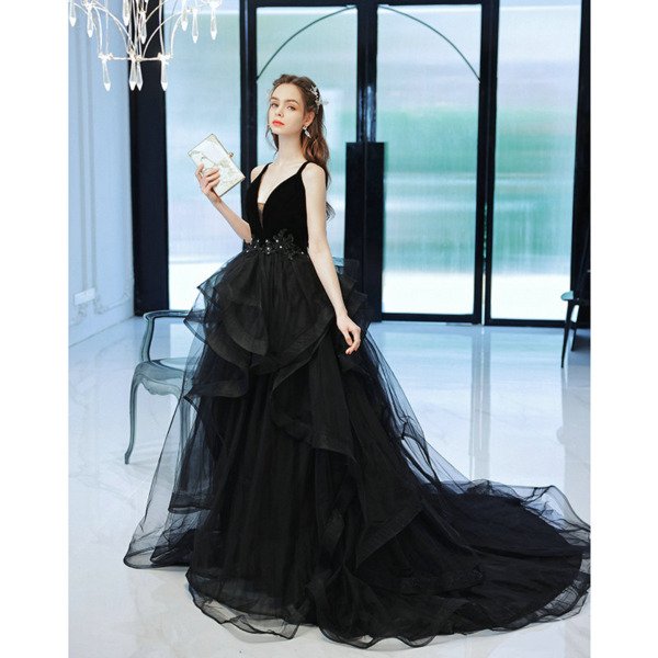 black formal dresses long 1376-004