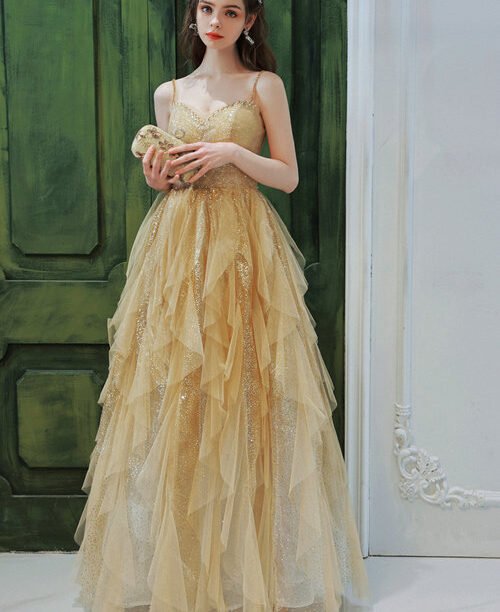 gold long prom dress 1379-005