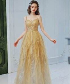gold long prom dress 1379-007