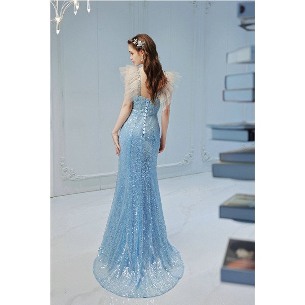 light blue sequin dress 1375-005