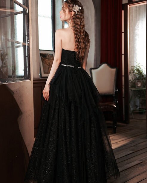 black strapless prom dress 1387-006