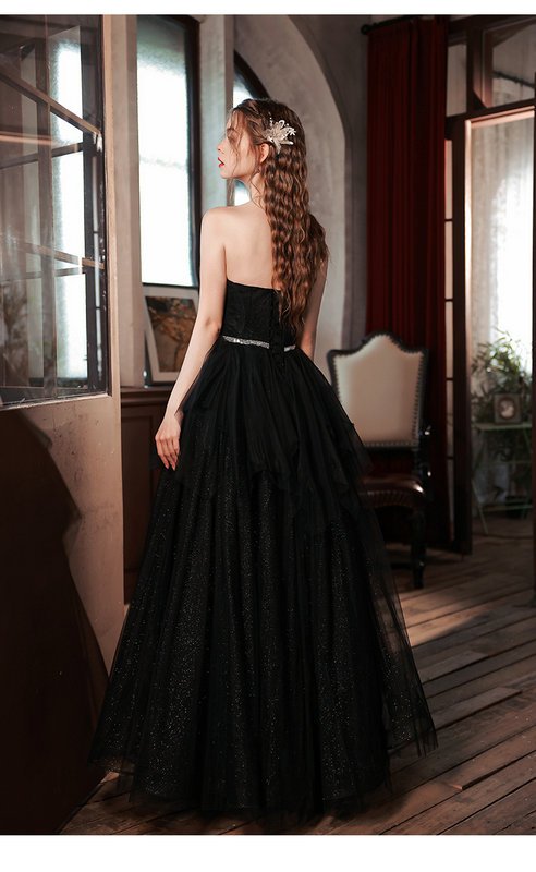 black strapless prom dress 1387-006