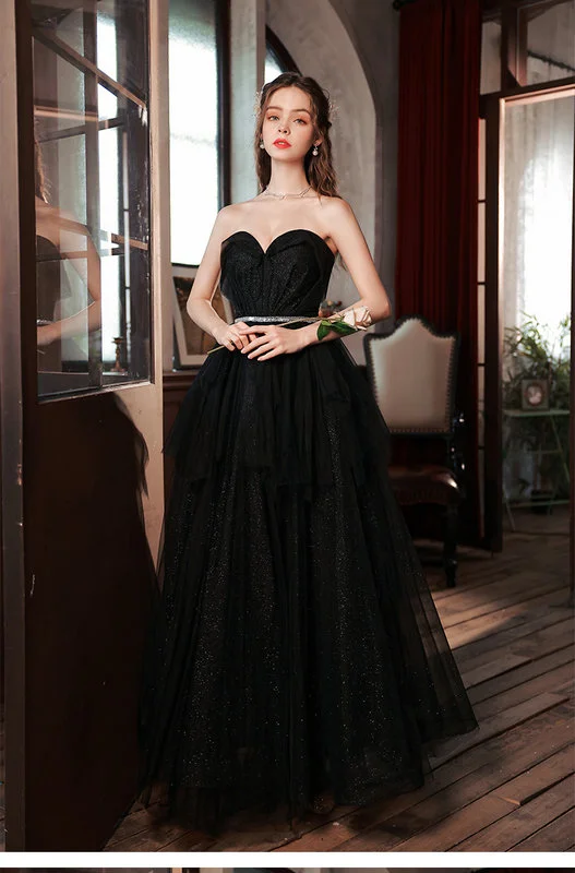black strapless prom dress 1387-007