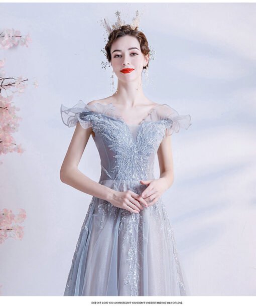 gray prom dress 1398-006