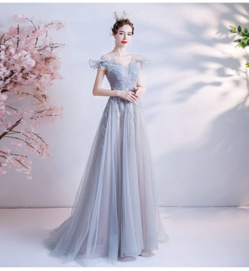 gray prom dress 1398-007