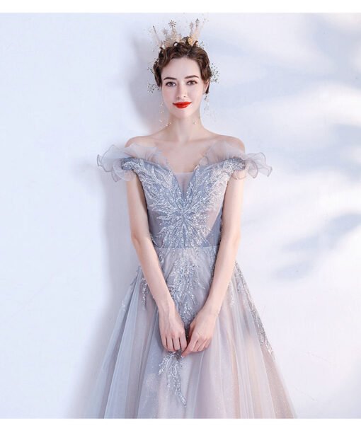 gray prom dress 1398-008