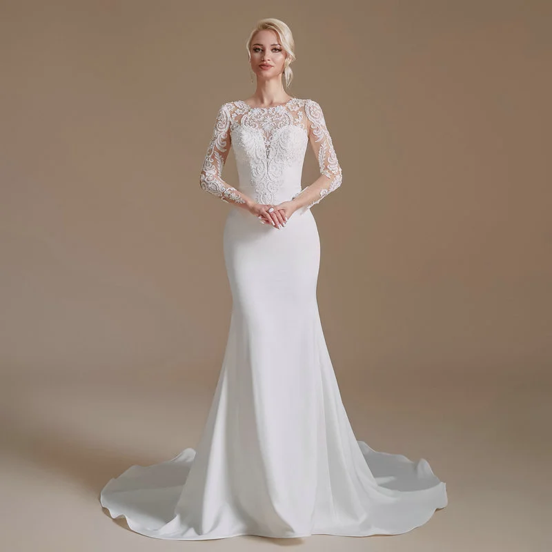 long sleeve mermaid wedding dress 1393-001
