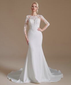 long sleeve mermaid wedding dress 1393-002