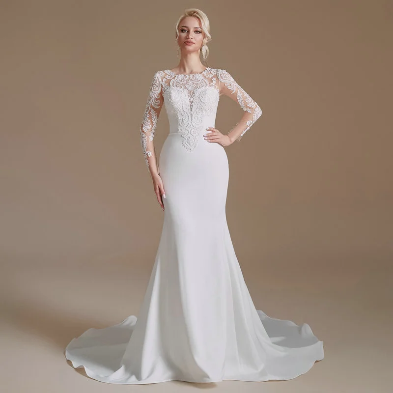 long sleeve mermaid wedding dress 1393-002