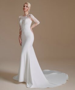 Alternative view of Long Sleeve Mermaid Wedding Dress Lace Sexy Summer Bridal Gown