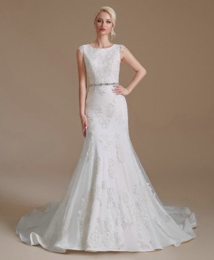 mermaid lace wedding dress 1395-001