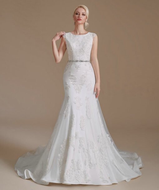 mermaid lace wedding dress 1395-002