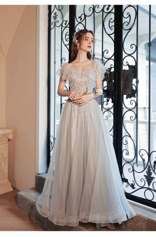 off the shoulder feather dress 1386-006