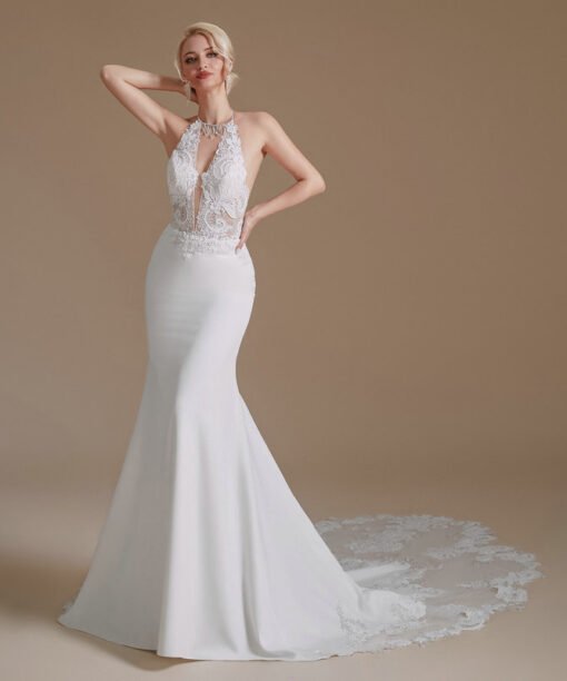 open back wedding dress 1392-004