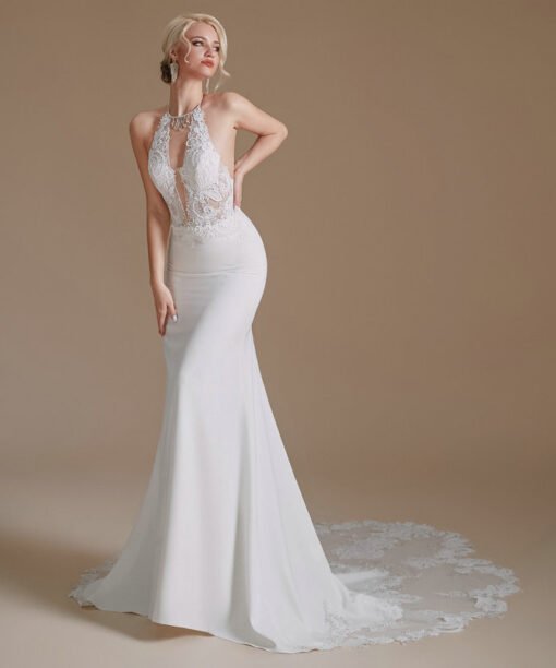 open back wedding dress 1392-005