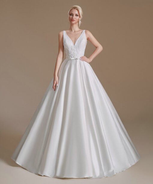 satin ball gown wedding dress 1389-001