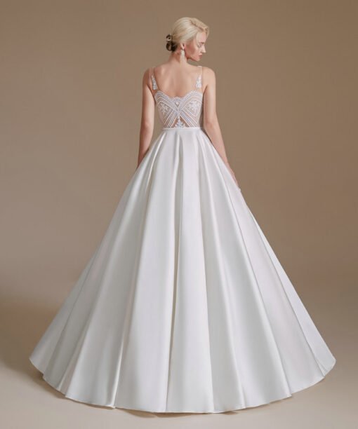 satin ball gown wedding dress 1389-005