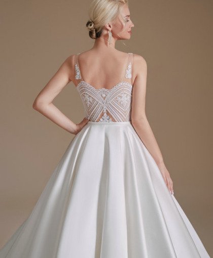 satin ball gown wedding dress 1389-007