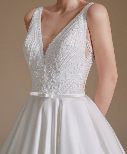 satin ball gown wedding dress 1389-008