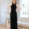 black halter prom dress 1410-003