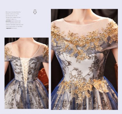blue and gold prom dress 1404-002