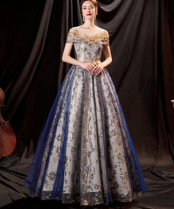 blue and gold prom dress 1404-003