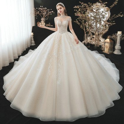 champagne wedding dress 1416-002