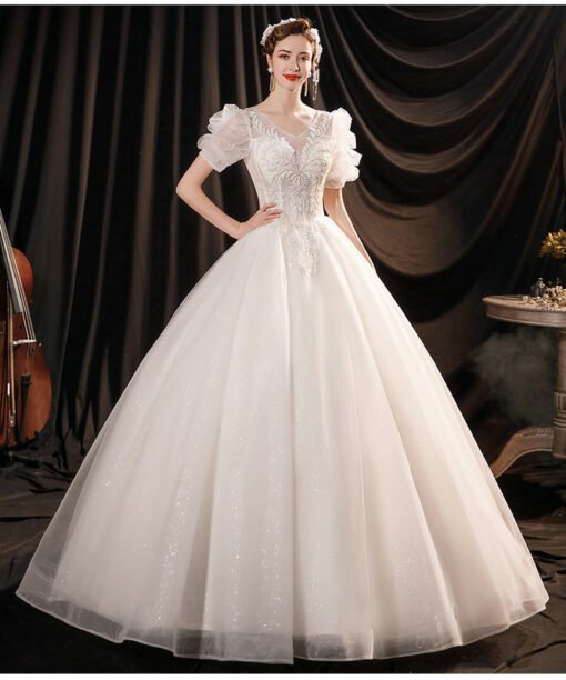 v neck ball gown wedding dress 1403-002