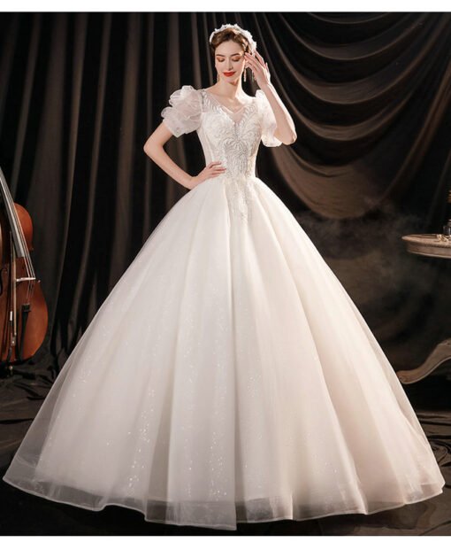 v neck ball gown wedding dress 1403-003