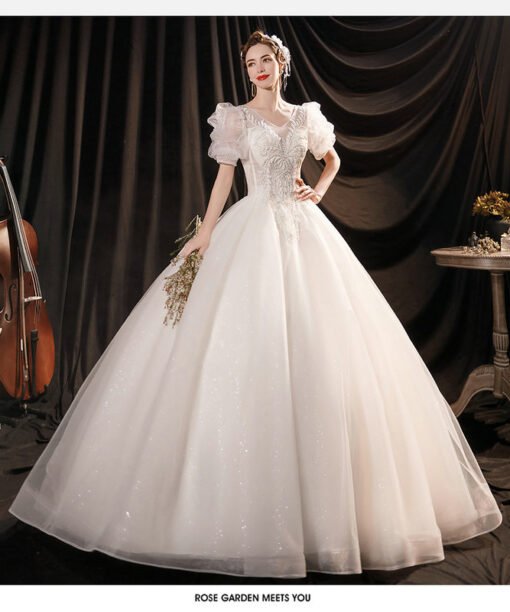 v neck ball gown wedding dress 1403-005