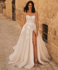 wedding dress with slit 1418-001