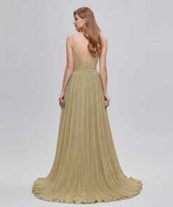 gold wedding guest dress 1424-006